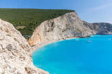 Porto Katsiki Beach, Lefkada, Ionian Islands, Yunanistan Panoraması