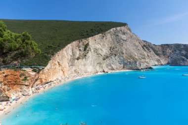 Porto Katsiki Beach, Lefkada, Ionian Islands, Yunanistan Panoraması