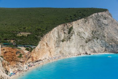 Porto Katsiki Beach, Lefkada, Ionian Islands, Yunanistan Panoraması