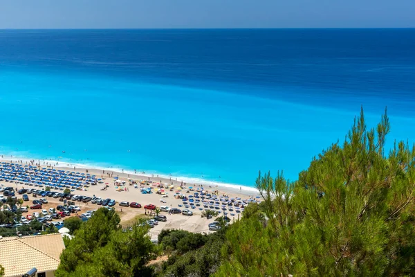 Vista Panoramica Sulla Spiaggia Kathisma Lefkada Isole Ionie Grecia — Foto Stock
