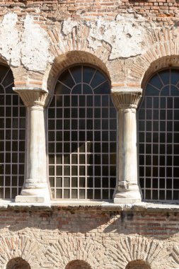 Selanik, Yunanistan - 22 Eylül 2019: Yunanistan 'ın orta kesimindeki Selanik kenti Acheiropoietos Antik Bizans Kilisesi