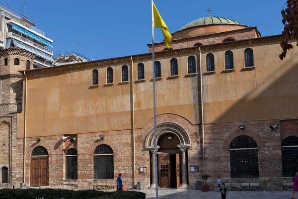 Thessaloniki Grécia Setembro 2019 Catedral Ortodoxa Ortodoxa Antiga Santa Sofia — Fotografia de Stock