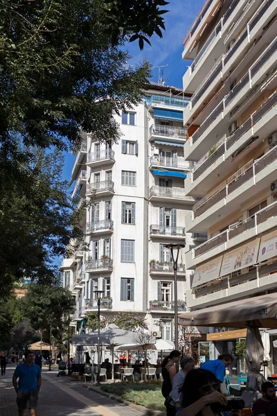 Soluň Řecko Září 2019 Typická Ulice Budova Soluni Střední Makedonie — Stock fotografie