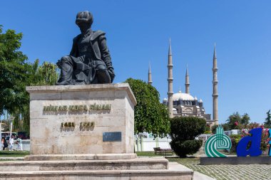 Edirne, Türkiye - 28 Temmuz 2019: Doğu Trakya 'daki Mimar Sinan ve Selimiye Camii Anıtı