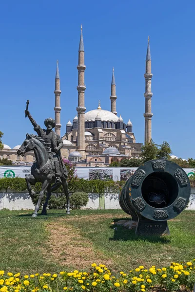 Edirne Turquía Julio 2019 Monumento Sultán Otomano Mehmed Con Cañón — Foto de Stock