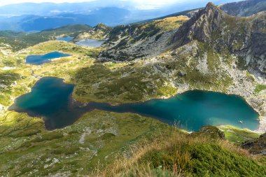 Yedi Rila Gölünün panoramik manzarası, Rila Dağı, Bulgaristan