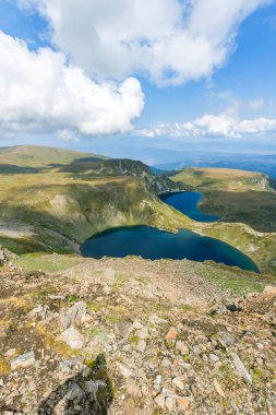 Yedi Rila Gölünün panoramik manzarası, Rila Dağı, Bulgaristan