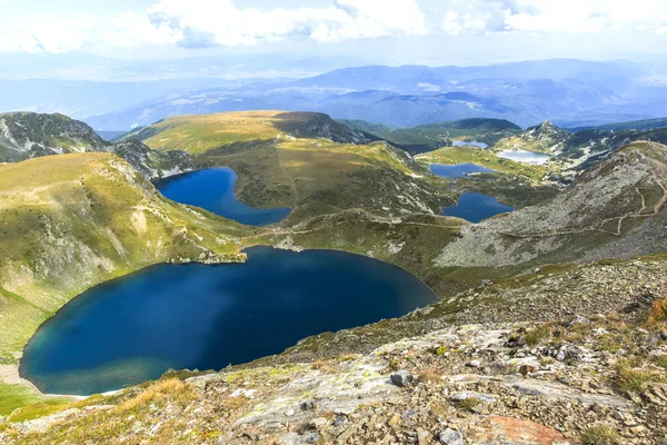 Vista Panorâmica Dos Sete Lagos Rila Montanha Rila Bulgária — Fotografia de Stock