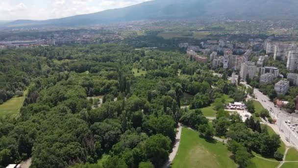 Повітряний Вид Південного Парку Місті Софія Болгарія — стокове відео