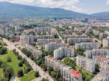 Bulgaristan 'ın South Park yakınlarındaki Sofya kentinin hava manzarası