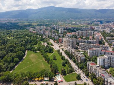 Bulgaristan 'ın South Park yakınlarındaki Sofya kentinin hava manzarası
