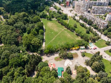 Bulgaristan 'ın South Park yakınlarındaki Sofya kentinin hava manzarası