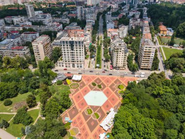 Bulgaristan 'ın South Park yakınlarındaki Sofya kentinin hava manzarası