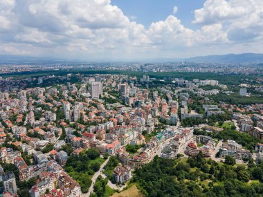 Bulgaristan 'ın South Park yakınlarındaki Sofya kentinin hava manzarası