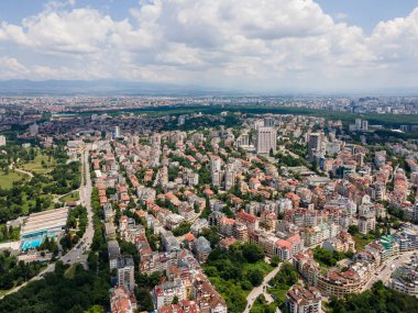 Bulgaristan 'ın South Park yakınlarındaki Sofya kentinin hava manzarası
