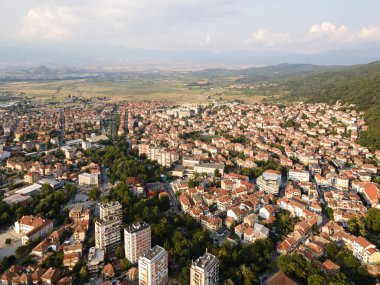 Bulgaristan 'ın Petrich, Blagoevgrad bölgesinin hava manzarası