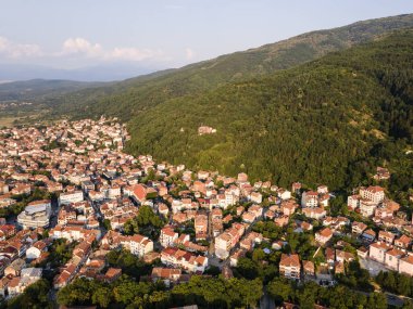Bulgaristan 'ın Petrich, Blagoevgrad bölgesinin hava manzarası