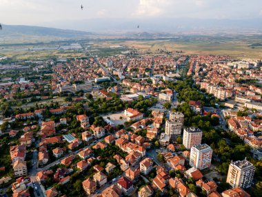 Bulgaristan 'ın Petrich, Blagoevgrad bölgesinin hava manzarası