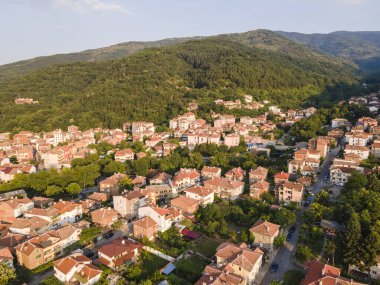 Bulgaristan 'ın Petrich, Blagoevgrad bölgesinin hava manzarası