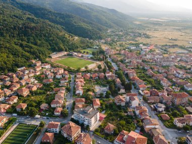 Bulgaristan 'ın Petrich, Blagoevgrad bölgesinin hava manzarası