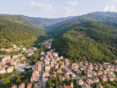 Bulgaristan 'ın Petrich, Blagoevgrad bölgesinin hava manzarası