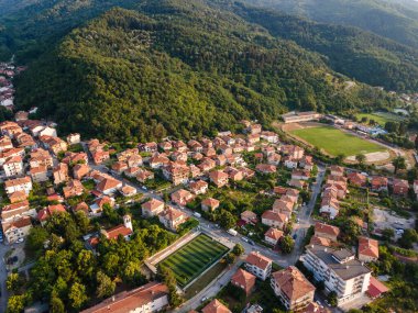 Bulgaristan 'ın Petrich, Blagoevgrad bölgesinin hava manzarası