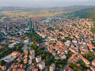 Bulgaristan 'ın Petrich, Blagoevgrad bölgesinin hava manzarası
