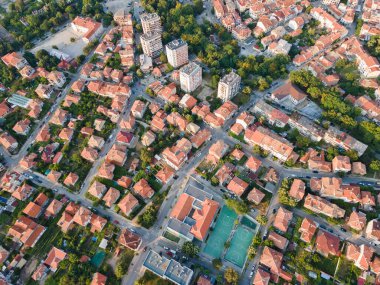 Bulgaristan 'ın Petrich, Blagoevgrad bölgesinin hava manzarası