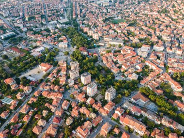 Aerial view of town of Petrich, Blagoevgrad region, Bulgaria clipart
