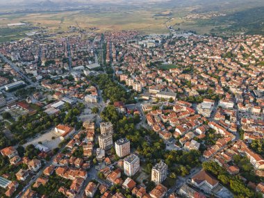 Bulgaristan 'ın Petrich, Blagoevgrad bölgesinin hava manzarası