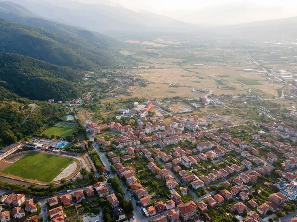 Αεροφωτογραφία Της Πόλης Petrich Περιοχή Blagoevgrad Βουλγαρία — Φωτογραφία Αρχείου