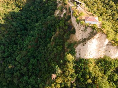 Melnik kum piramitlerinin hava manzarası, Blagoevgrad bölgesi, Bulgaristan