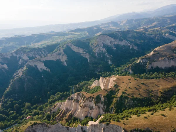 Légi Kilátás Melnik Homoki Piramisok Blagoevgrad Régió Bulgária — Stock Fotó