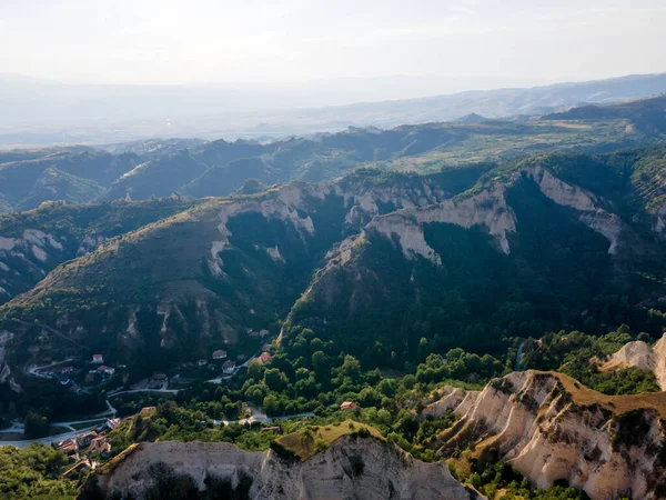 Légi Kilátás Melnik Homoki Piramisok Blagoevgrad Régió Bulgária — Stock Fotó