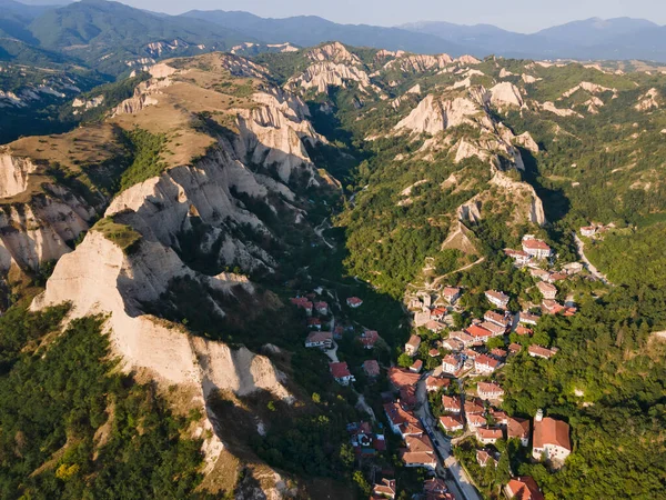 Légi Kilátás Melnik Homoki Piramisok Blagoevgrad Régió Bulgária — Stock Fotó