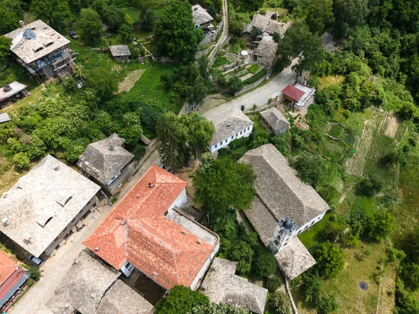 Vista Aérea Aldea Kovachevitsa Con Casas Auténticas Del Siglo Xix — Foto de Stock