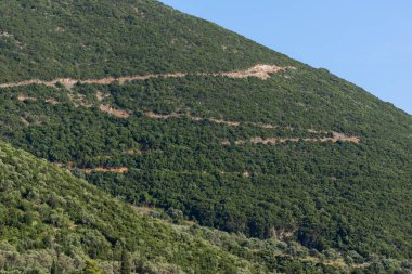Lefkada Dağı 'nın günbatımı manzarası, İyon Adaları, Yunanistan
