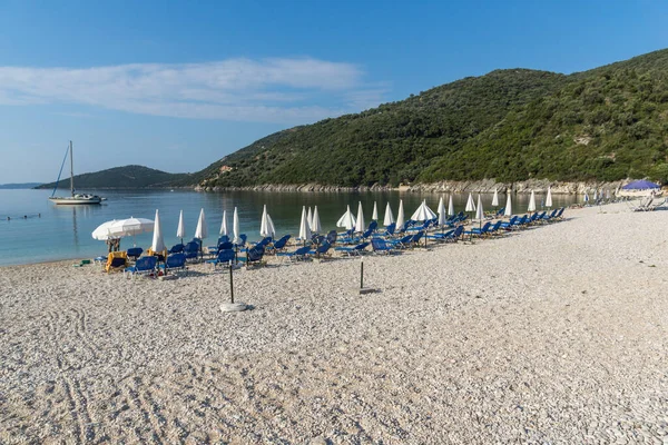 Vue Imprenable Sur Plage Mikros Gialos Leucade Iles Ioniennes Grèce — Photo