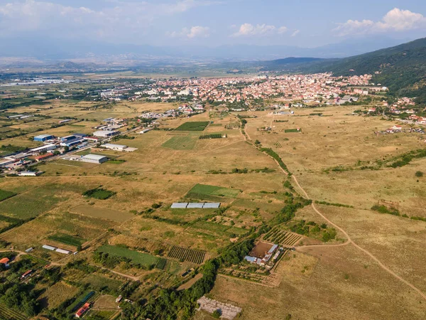 Αεροφωτογραφία Της Κοιλάδας Πέτριτς Περιοχή Blagoevgrad Βουλγαρία — Φωτογραφία Αρχείου