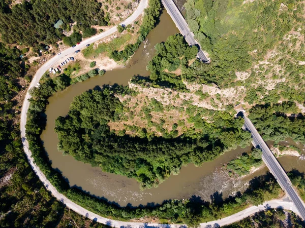 Vista Aérea Del Río Struma Pasando Por Garganta Kresna Bulgaria — Foto de Stock