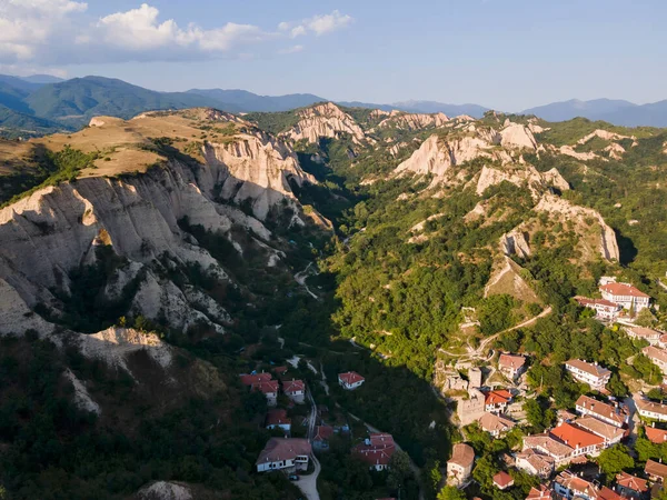 Légi Felvétel Történelmi Város Melnik Blagoevgrad Régió Bulgária — Stock Fotó