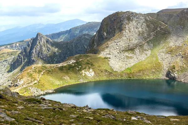 Paisagem Incrível Com Lago Dos Olhos Montanha Rila Sete Lagos — Fotografia de Stock