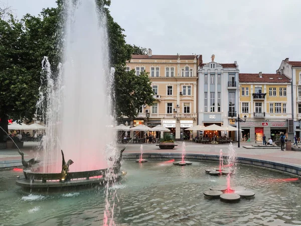 Plovdiv Bulgária Maio 2020 Fonte Frente Câmara Municipal Cidade Plovdiv — Fotografia de Stock