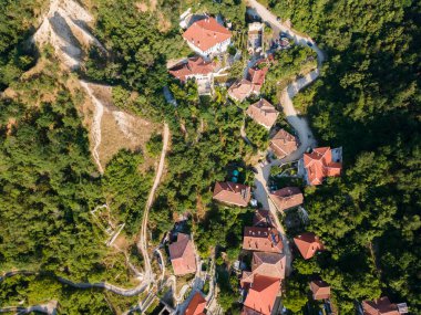 Bulgaristan 'ın tarihi Melnik kenti Blagoevgrad bölgesinin Panoraması