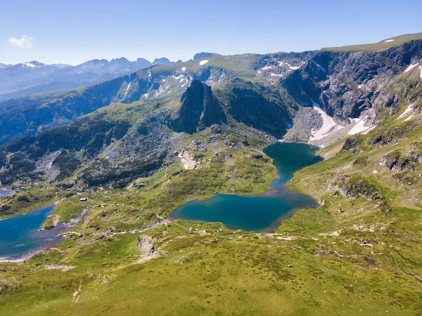 Vue Aérienne Des Sept Lacs Rila Montagne Rila Bulgarie — Photo