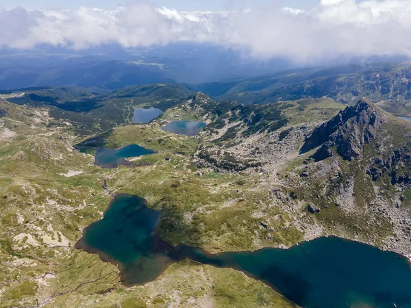 Vista Aérea Dos Sete Lagos Rila Montanha Rila Bulgária — Fotografia de Stock