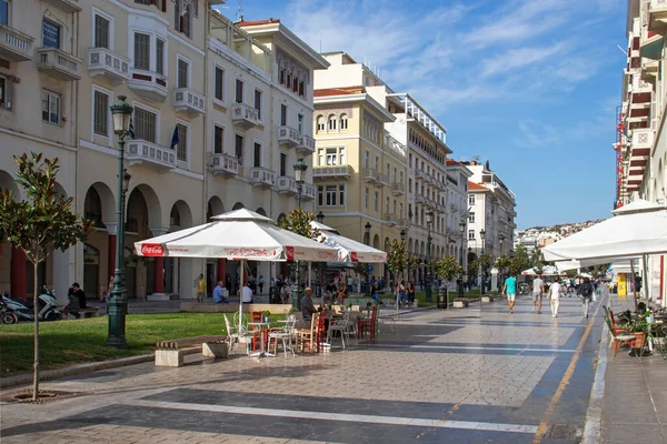 Thessaloniki Grekland September 2019 Panoramautsikt Över Aristotelous Square Staden Thessaloniki — Stockfoto