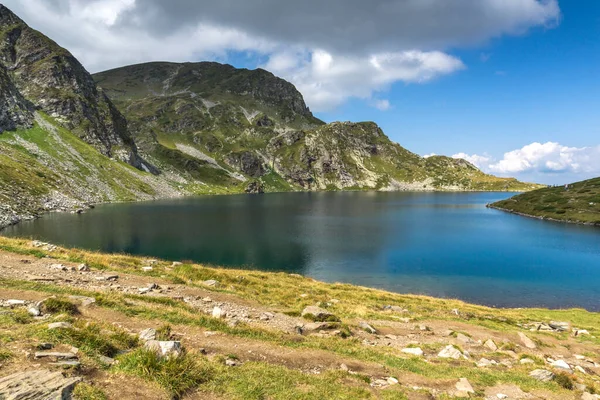 Paisagem Com Lago Rim Montanha Rila Sete Lagos Rila Bulgária — Fotografia de Stock