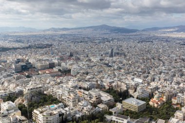 Atina kentinin panoramik manzarası Lycabettus Hill, Attica, Yunanistan