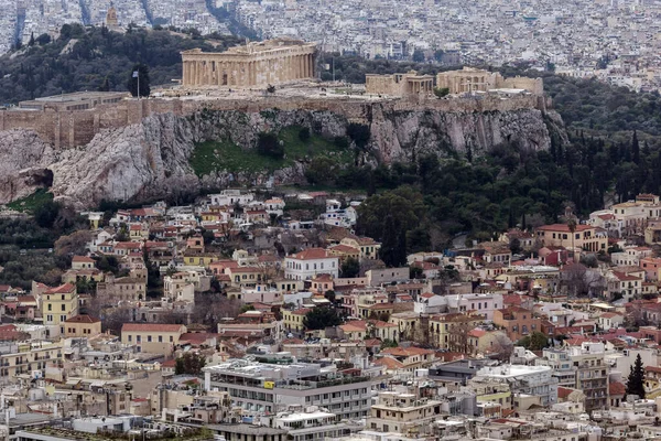 Vista Panorámica Ciudad Atenas Desde Colina Lycabettus Ática Grecia — Foto de Stock